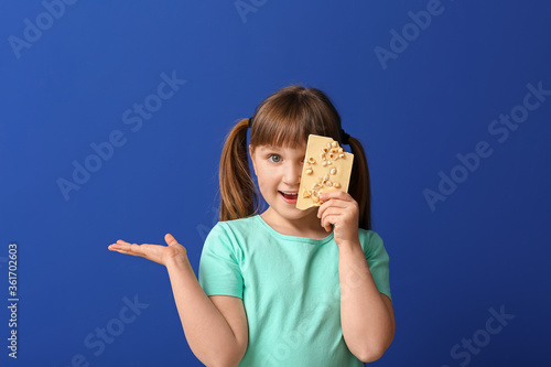 Cute funny girl with chocol...