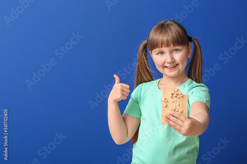 Cute funny girl with chocol...