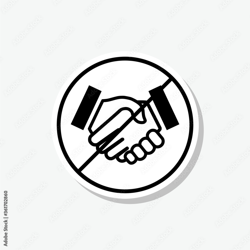 No handshakes flat sticker icon isolated on gray background No handshakes flat sticker icon isolated on gray background