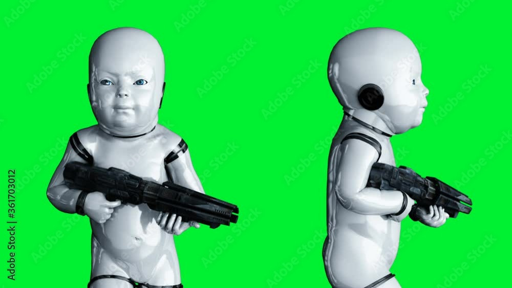 Video Stock Baby robot animation. Phisical, motion, blur. Realistic 4k ...