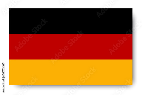 German flag of Germany. Vector national symbol of Germany. Emblem of a European country. Stock Photo.
