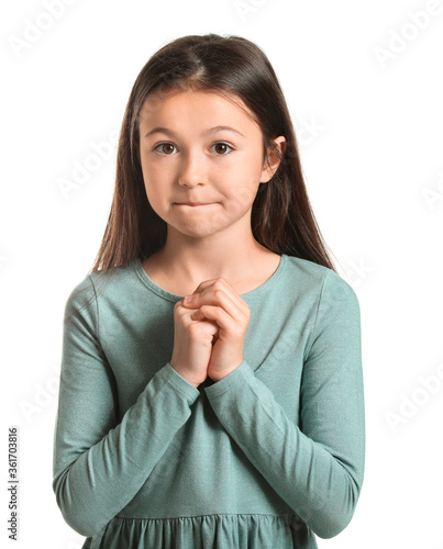 Apologizing little girl on ...