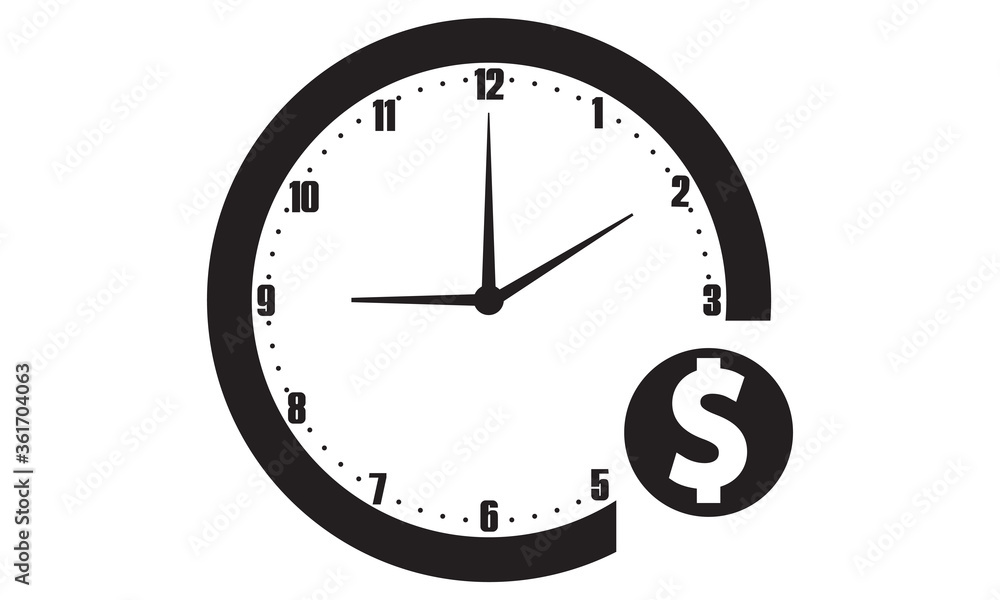 Time is money and time management icon vector graphics Time is money and time management icon vector graphics
