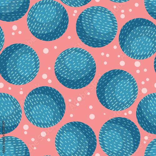 Neptune planet abstract seamless space pattern background with planets. Solar system planets children wallpaper texture tile. Vector stock image