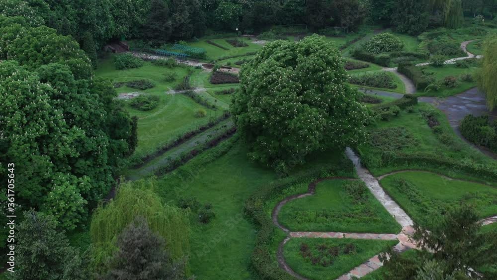 Grishko Botanical Garden. Aerial view of part of the garden in the French style. Grishko Botanical Garden. Aerial view of part of the garden in the French style.