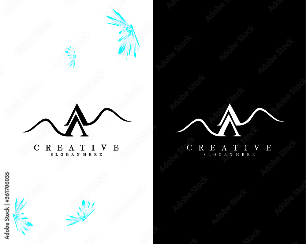 letters AA, A creative handwriting  Logo design Template Vector