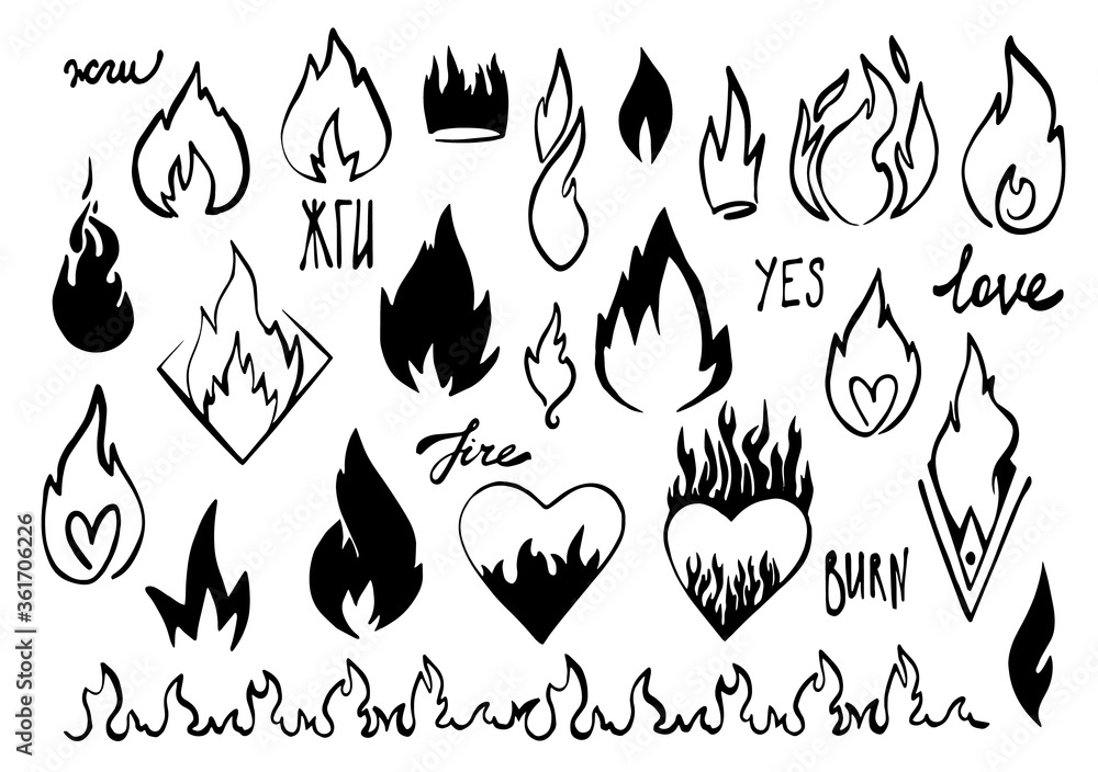 Fire, Tattoo Icon. Simple Color with Outline Vector Elements of Tattooing  Icons for Ui and Ux, Website or Mobile Application Stock Illustration -  Illustration of heat, danger: 191854604