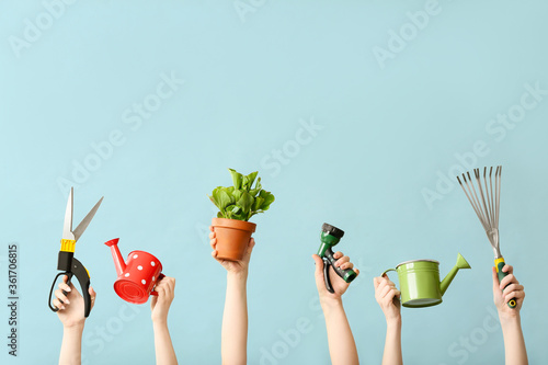 Female hands with gardening...