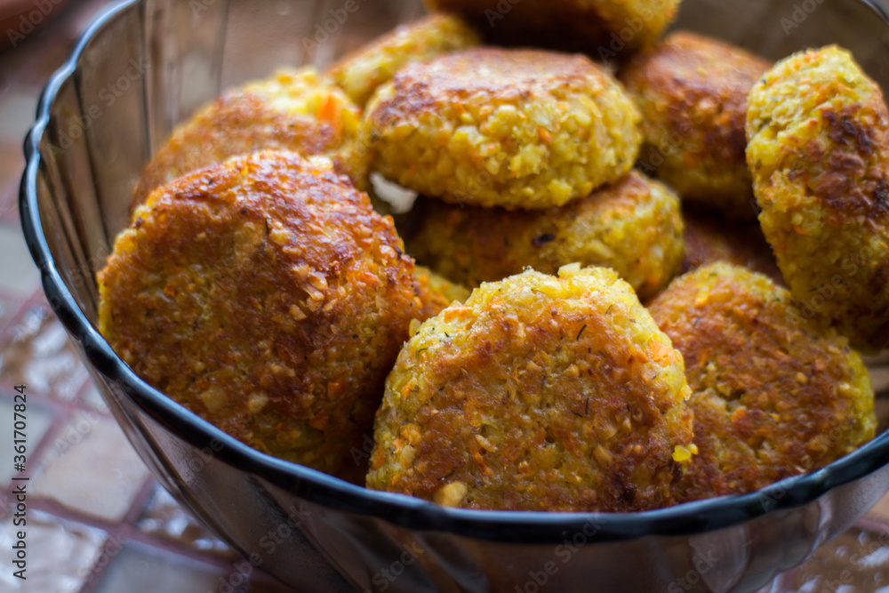 Vegan chickpea falafel in a plate Vegan chickpea falafel in a plate