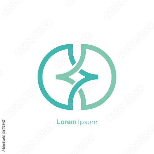 Concept association, alliance, unity, teamwork. Abstract knot vector logo design template.