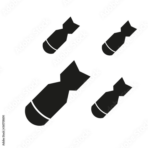 Bombing aviation bomb icon. Vector illustration on white background.
