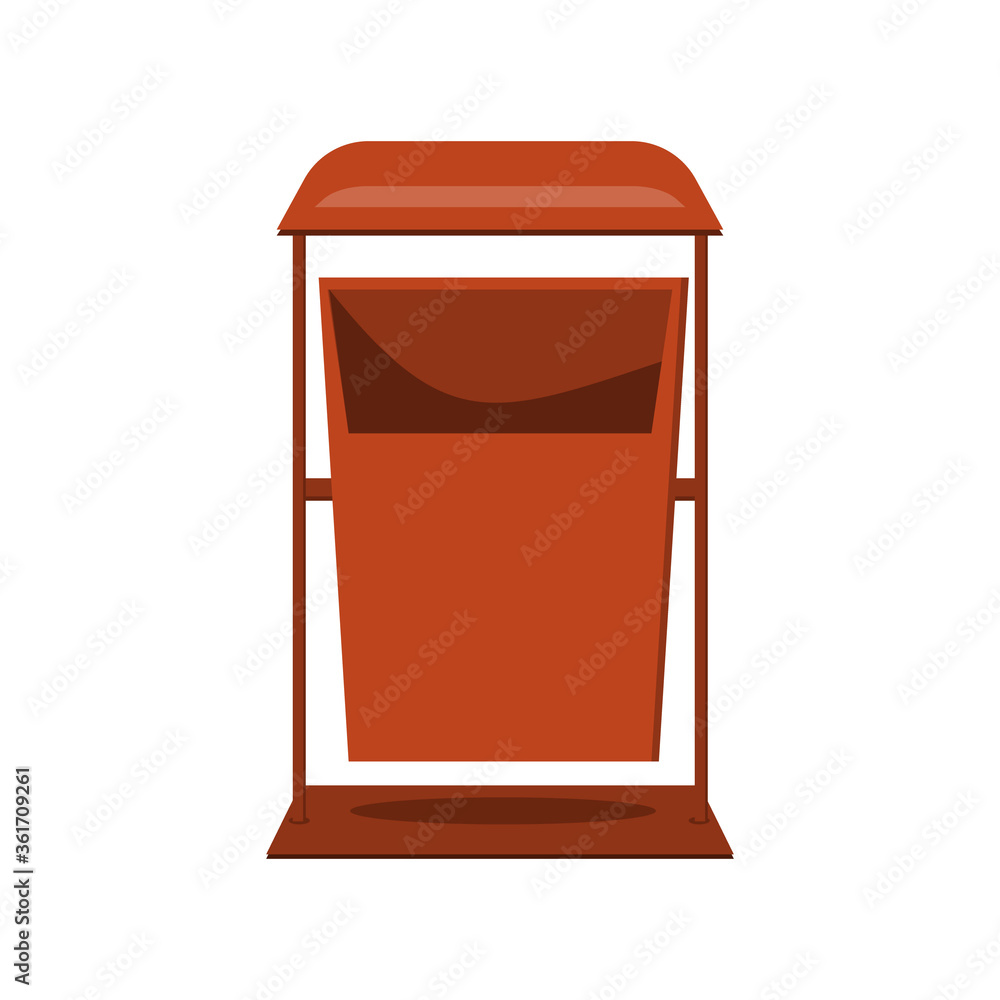 trash can isolated on a white background, color vector illustration in flat style, design, decoration trash can isolated on a white background, color vector illustration in flat style, design, decoration