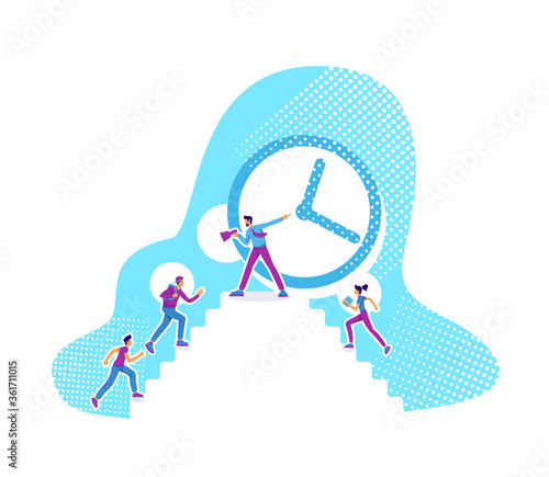 Time management flat concept vector illustration