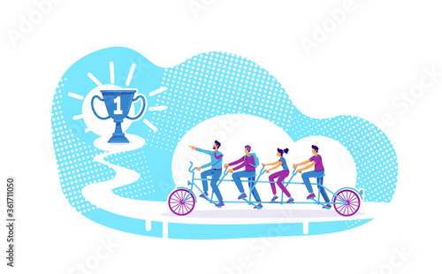 Teamwork flat concept vector illustration