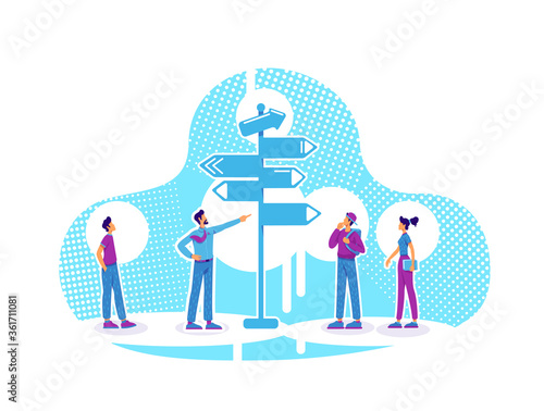 Career counseling flat concept vector illustration