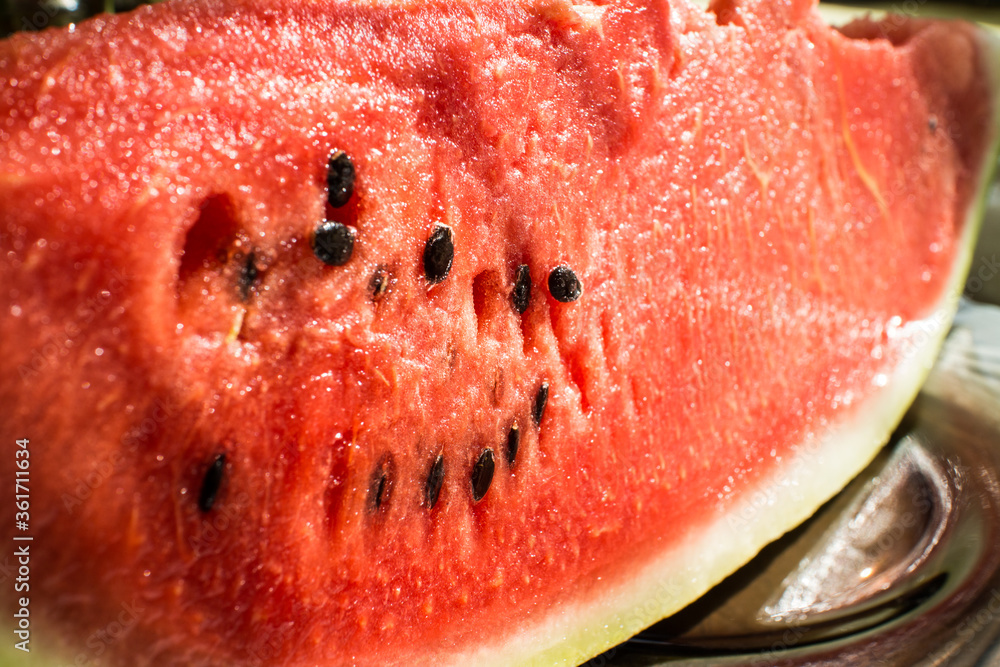 Ripe juicy red watermelon in a cut Ripe juicy red watermelon in a cut