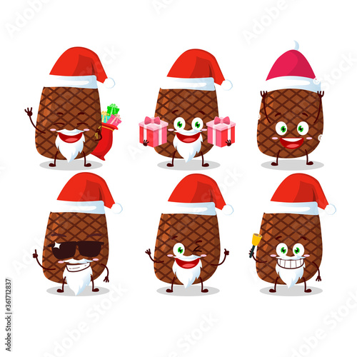 Santa Claus emoticons with steak cartoon character