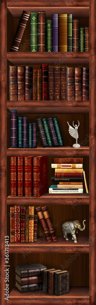 Naklejka premium Bookcase, bookshelf 