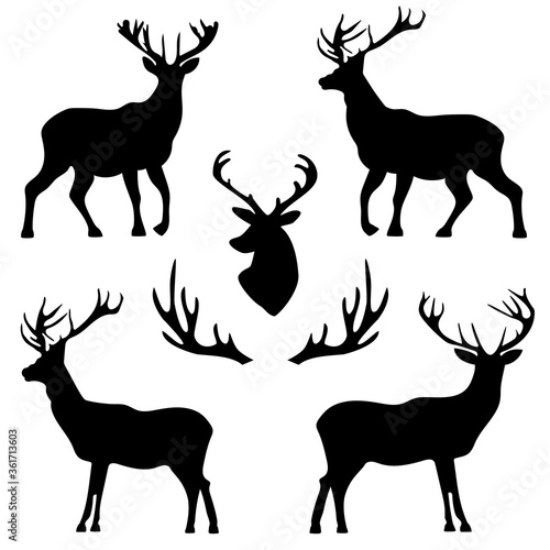 background with patterns of deer and horns