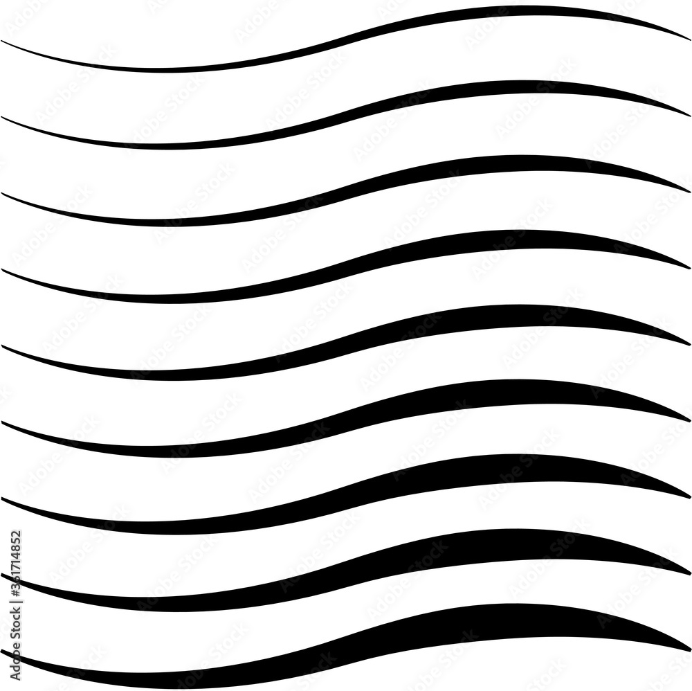 set of curved calligraphic lines strips, ribbon twisting vector, as a road element calligraphy elegantly curved ribbon line