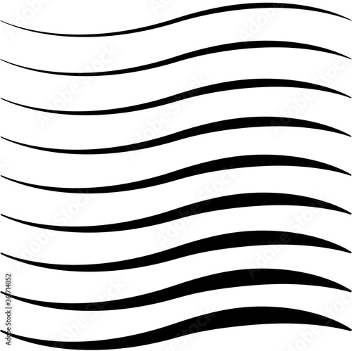set of curved calligraphic lines strips, ribbon twisting vector, as a road element calligraphy elegantly curved ribbon line