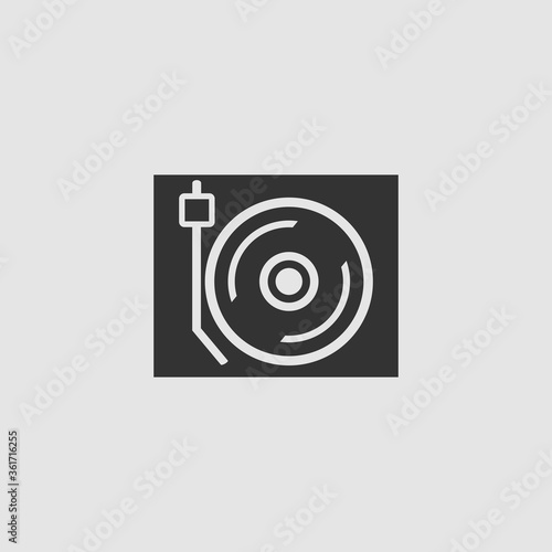 Free Download Disk Jockey turntable icon flat - GFXLoad