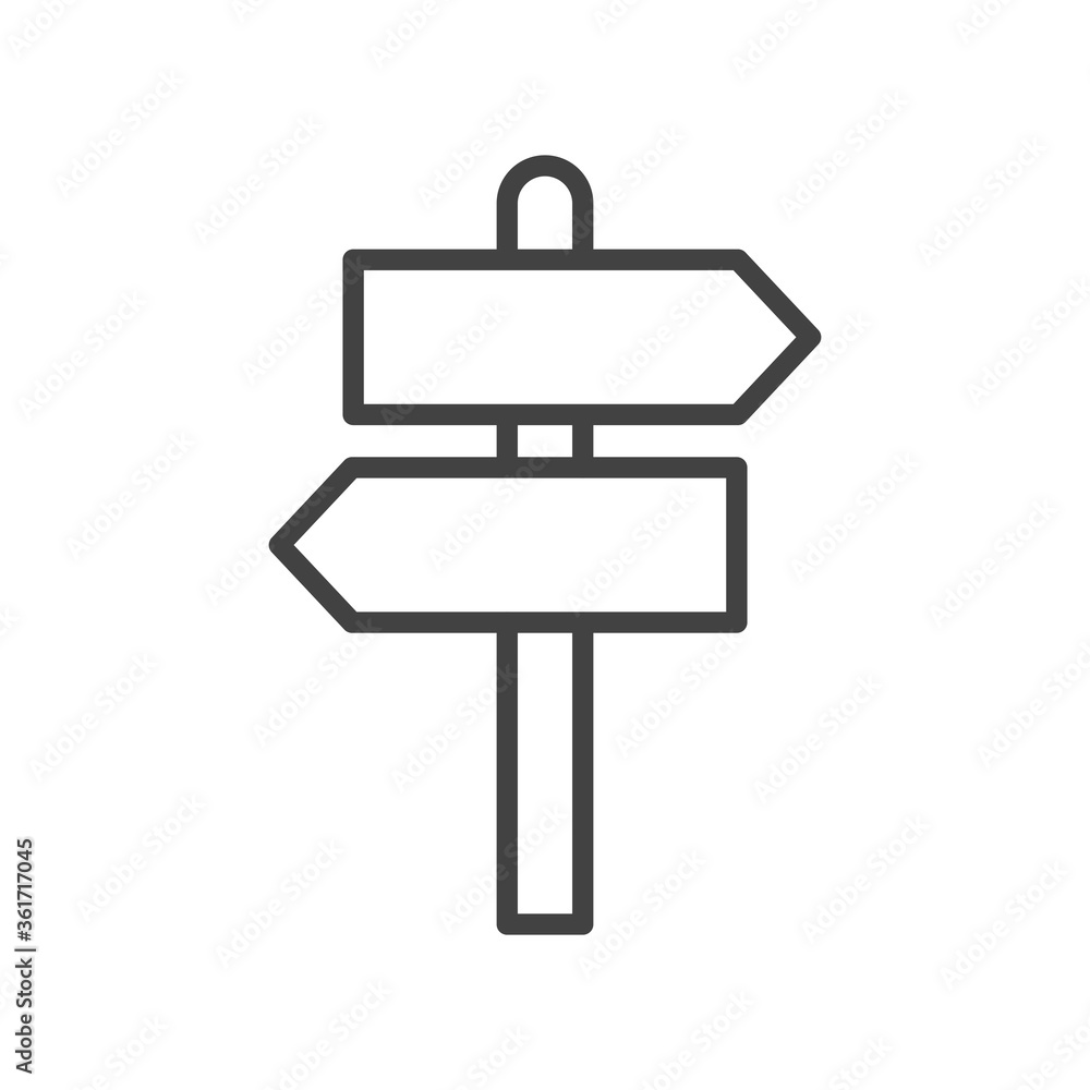 Direction sign outline icon. Vector illustration. Direction sign outline icon. Vector illustration.