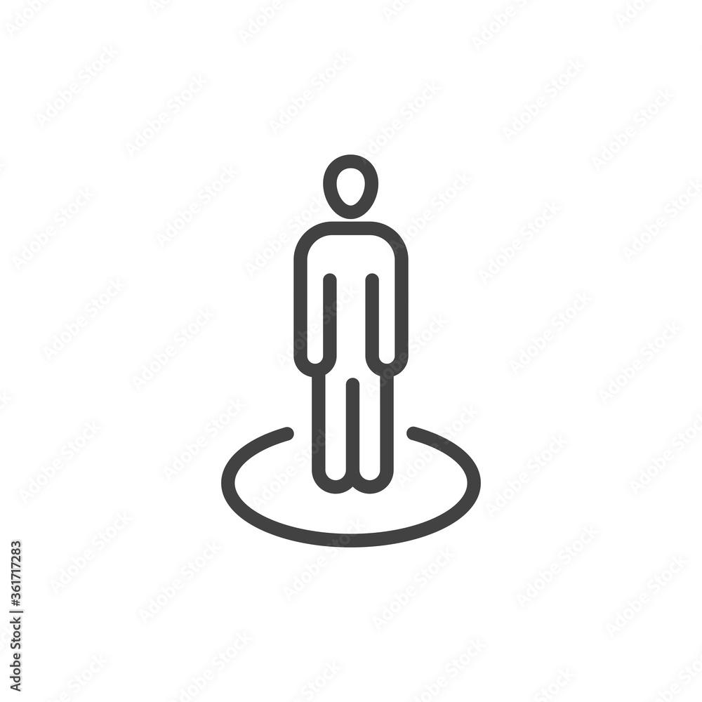 You are here outline icon. Vector illustration. You are here outline icon. Vector illustration.