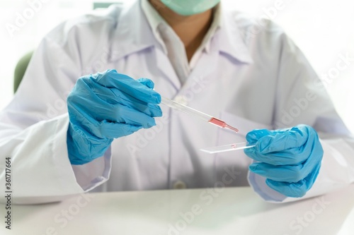 Scientist experiment chemical in Test tube in laboratory 