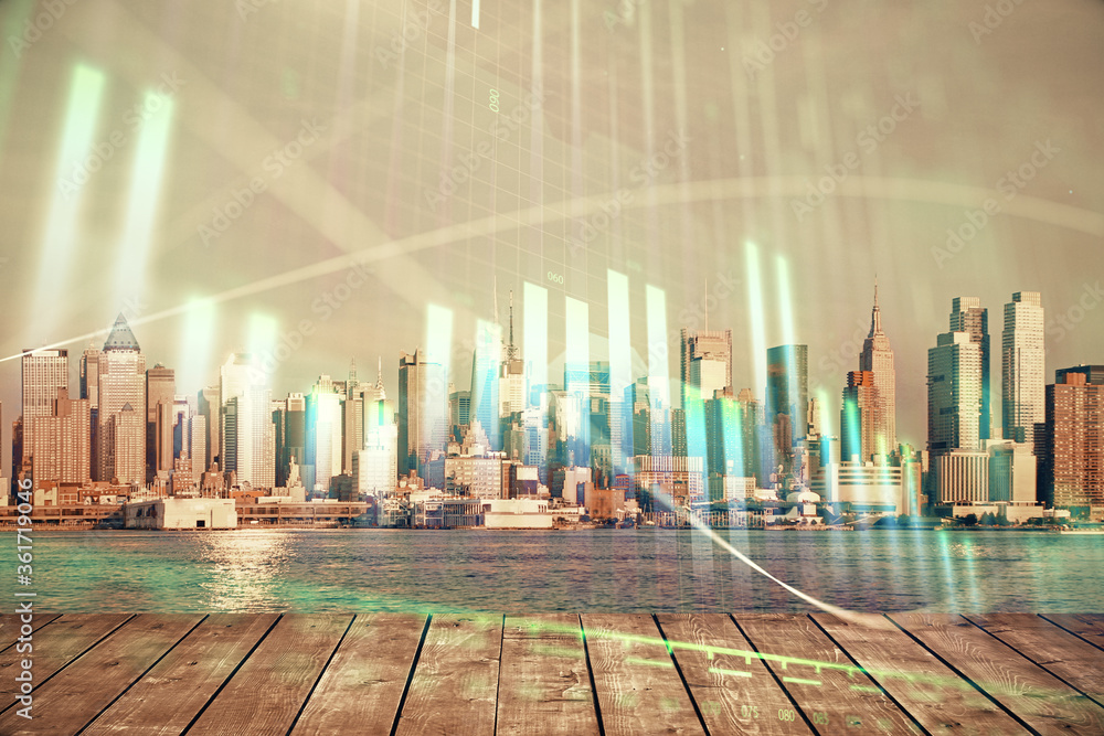 Forex graph on city view with skyscrapers background multi exposure. Financial analysis concept. Forex graph on city view with skyscrapers background multi exposure. Financial analysis concept.