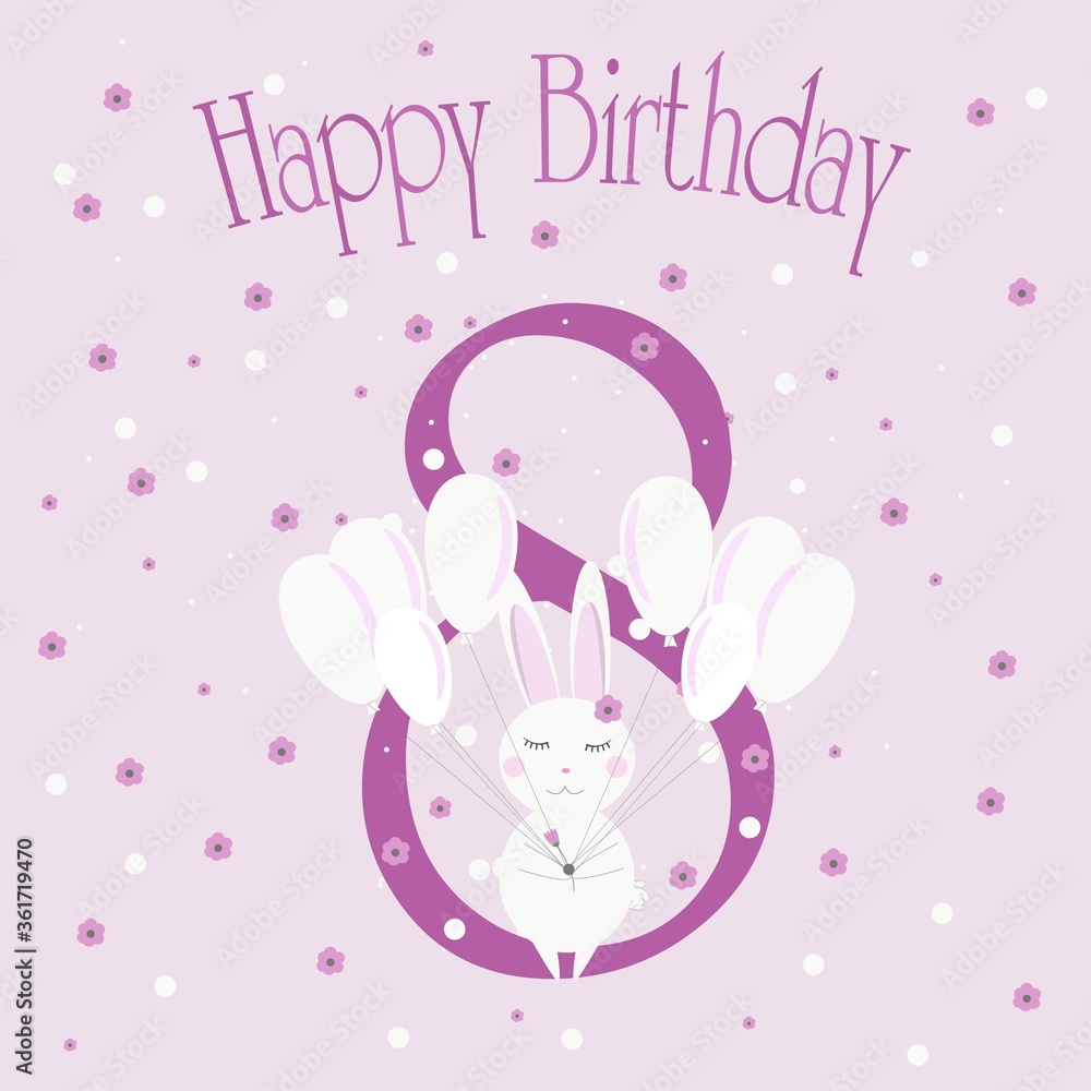 birthday holiday eight years old rabbit birthday holiday eight years old rabbit
