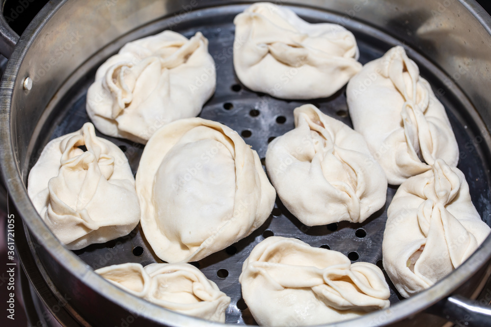 Manty dough for cooking in a double boiler Manty dough for cooking in a double boiler
