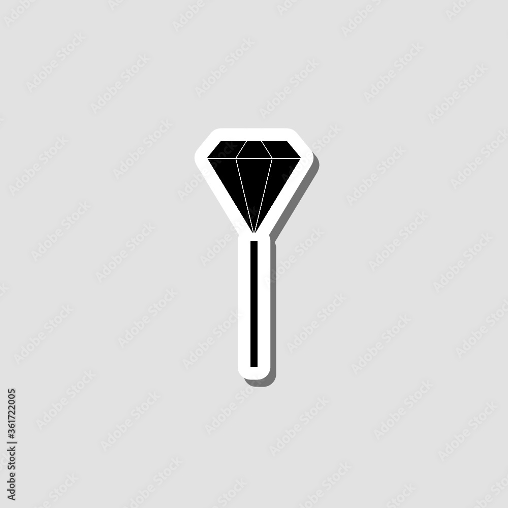 Diamond sticker Icon isolated on gray background