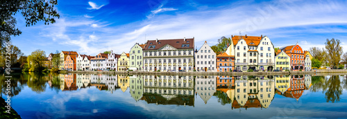 historic facades in Landshut - bavaria photo