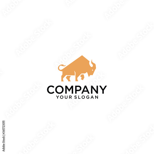 Bull flat vector logo. Scalable and editable.