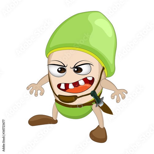 Walnut - a warrior, in a green helmet, with a knife in a cabaret - is ready to fight for his place in the sun.