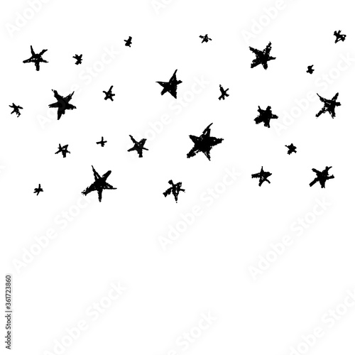 magic tale card banner poster design abstract sky stars, simple Nature doodle lines scandinavian style background grunge texture. Nursery decor trend of the season, black isolated on white. Vector