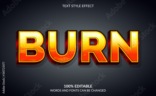 Editable Text Effect, Strong Bold Burn Text Style