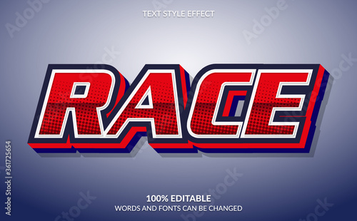Editable Text Effect, Race Text Style