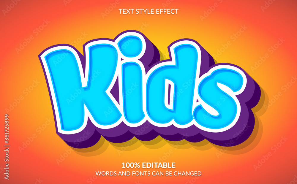 Obraz premium Editable Text Effect, Kids Text Style