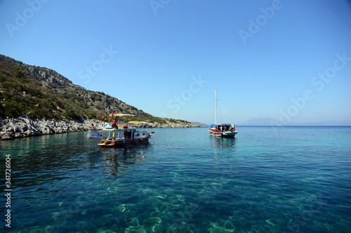 Boats and Yacht in the Aegean Sea, Datca, Mugla, Turkey 