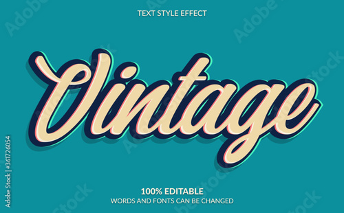 Editable Text Effect, Classic Vintage Text Style