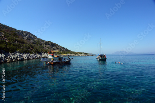 Boats and Yacht in the Aegean Sea, Datca, Mugla, Turkey 