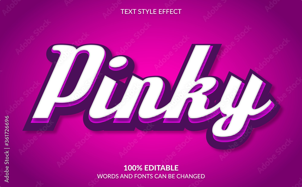 Editable Text Effect, Cute Pink Text Style