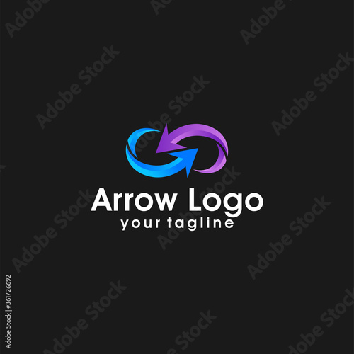 Arrow logo template. Abstract business logo icon design template