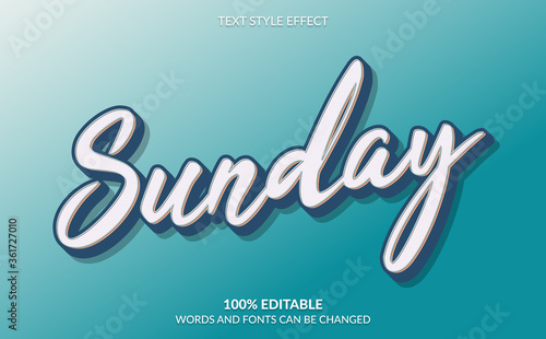 Editable Text Effect, Stylish Sunday Text Style