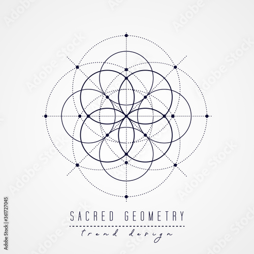 Sacred geometry vector design elements.