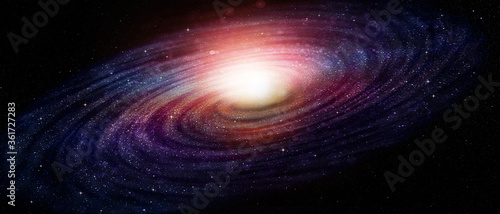 color galaxy in space, abstract space 3d illustration, background photo