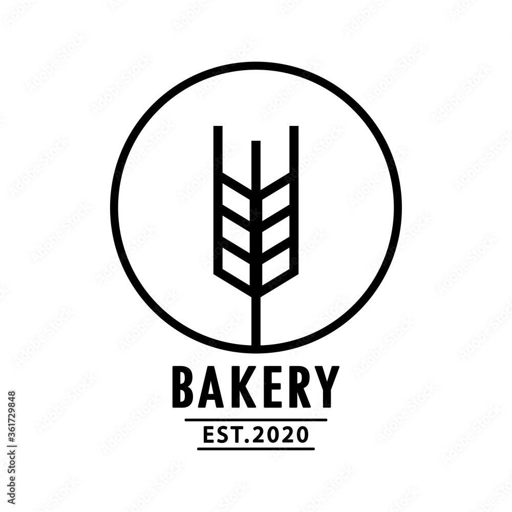 Bakery logo design. Bakery sign vector. Oat logo design. rice. Bakery logo design. Bakery sign vector. Oat logo design. rice.