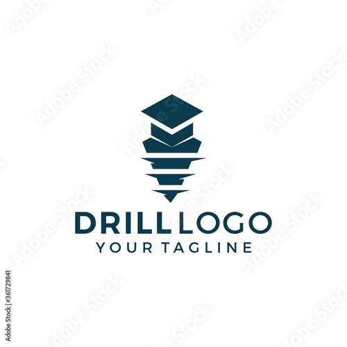 Abstract Drill Logo Sign Vector Template